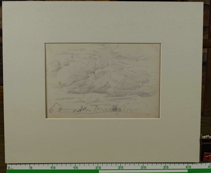Zuschreibung Adolf Johann Hoeffler 1825-1898 Zeichnung antik Wolken Studie 1